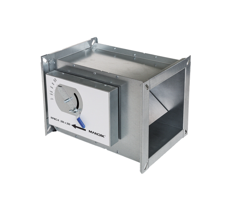 REGULADOR RECTANGULAR DE CAUDAL CONSTANTE RCQK DE 300X150 SIN AISLAR, ESTANQUEIDAD CLASE C GALVANIZADA, CAUDAL 1 M3/H