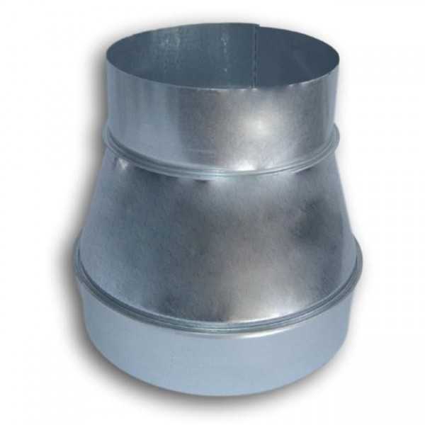 REDUCCIÓN CHAPA GALVANIZADA 200MM A 150MM H-H