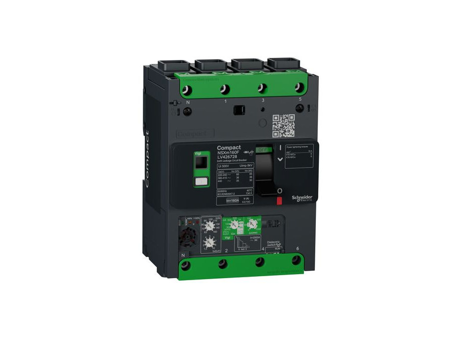 Interruptor automático COMPACT NSXm 36kA Vigi 160A 4P 50/60Hz conexión EVERLINK LV426728