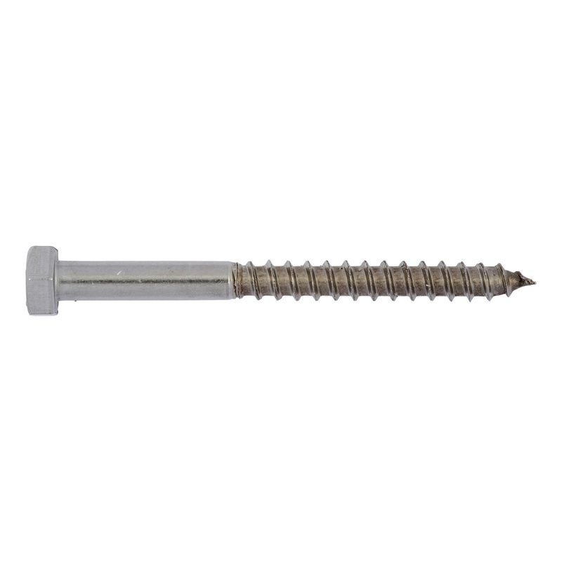 TORNILLO HEXAGONAL M8x80mm ACERO MADERA DIN 571 A-4  (E 100ud)