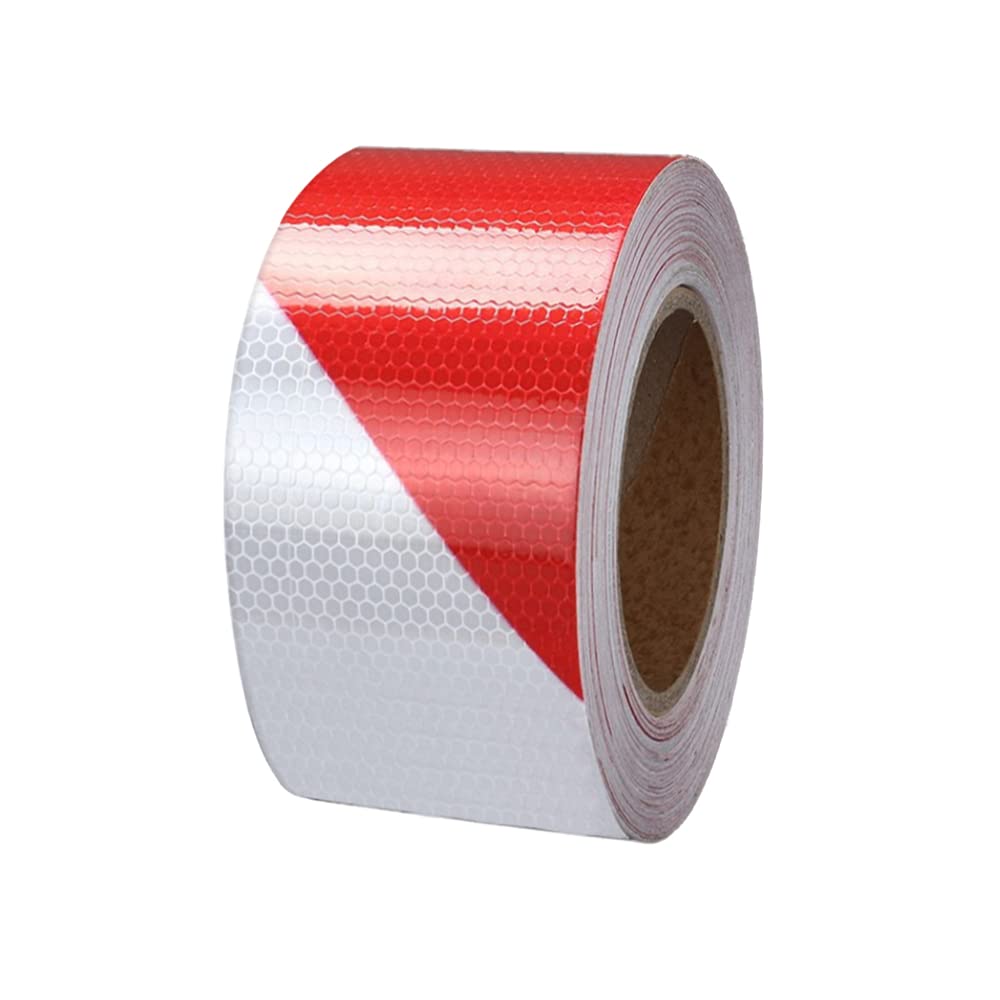 ROLLO CINTA BALIZA 5CM ROJA-BLANCA ADHESIVA