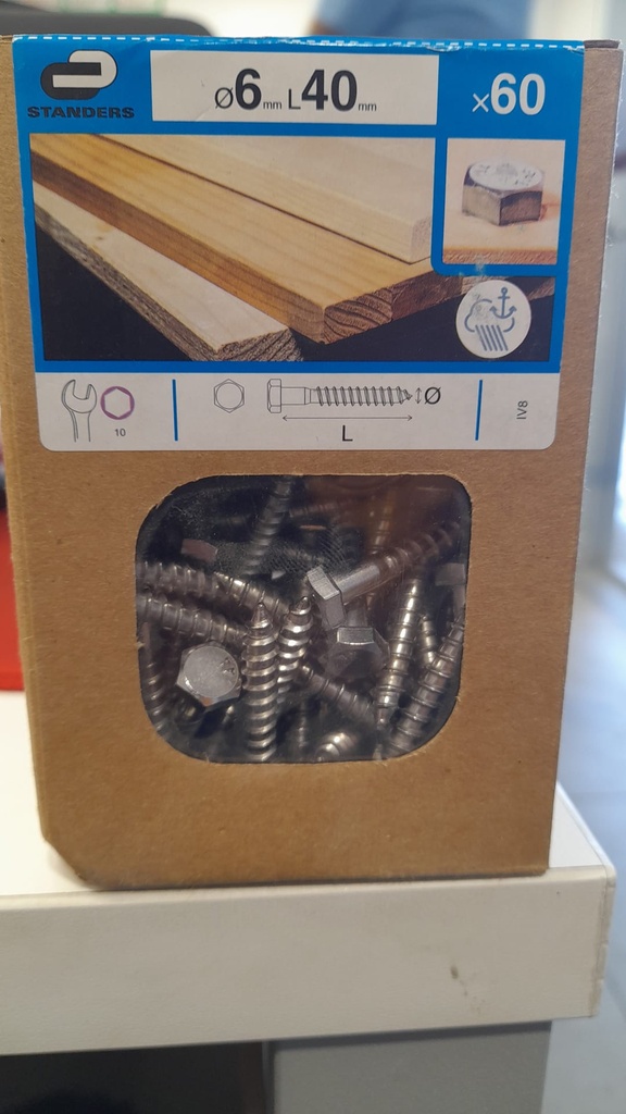 TORNILLO HEXAGONAL INOX M8x16mm DIN965 A4