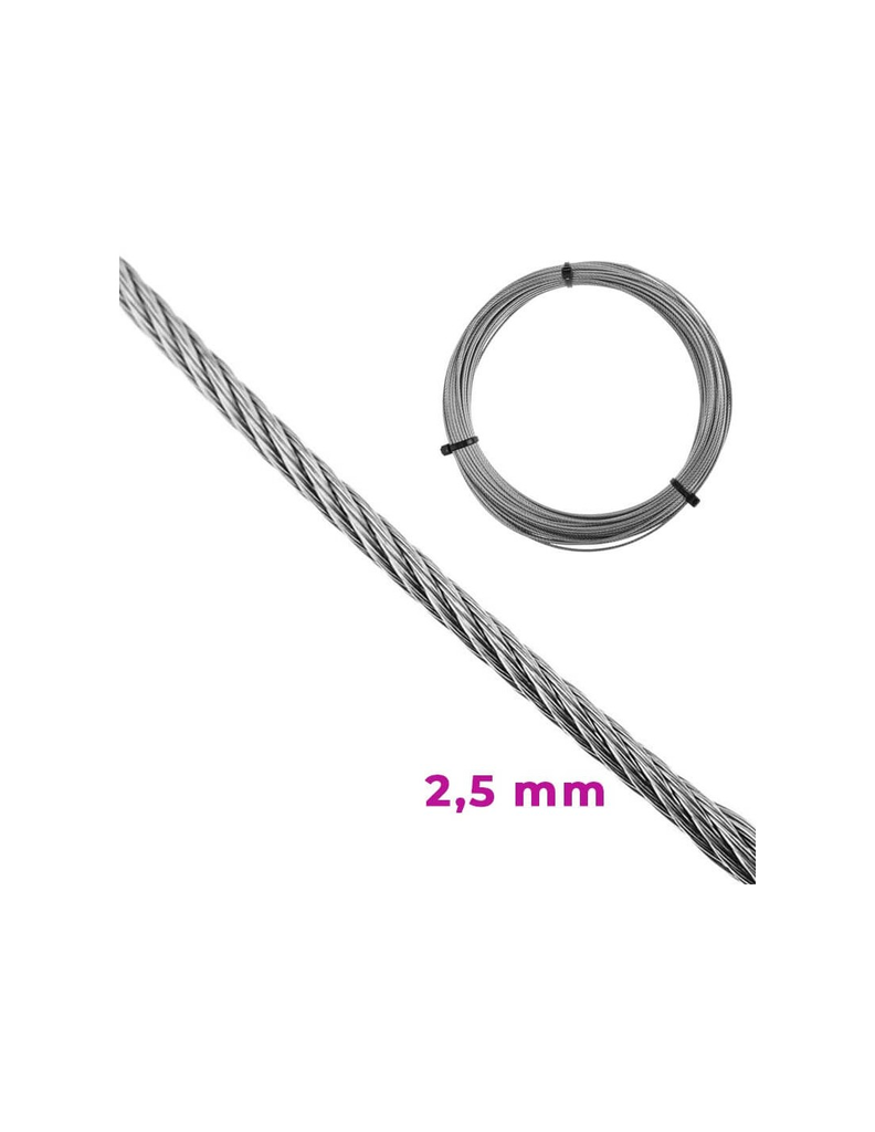 METRO CABLE SIRGA 2,5mm PARA VIENTOS (ROLLO 100M)