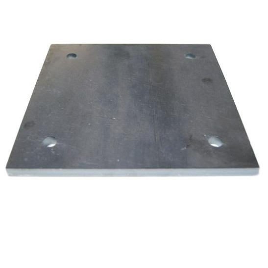 PLACA PERFORADA 4 PERFORACIONES DE 10MM DE 160X160X10MM