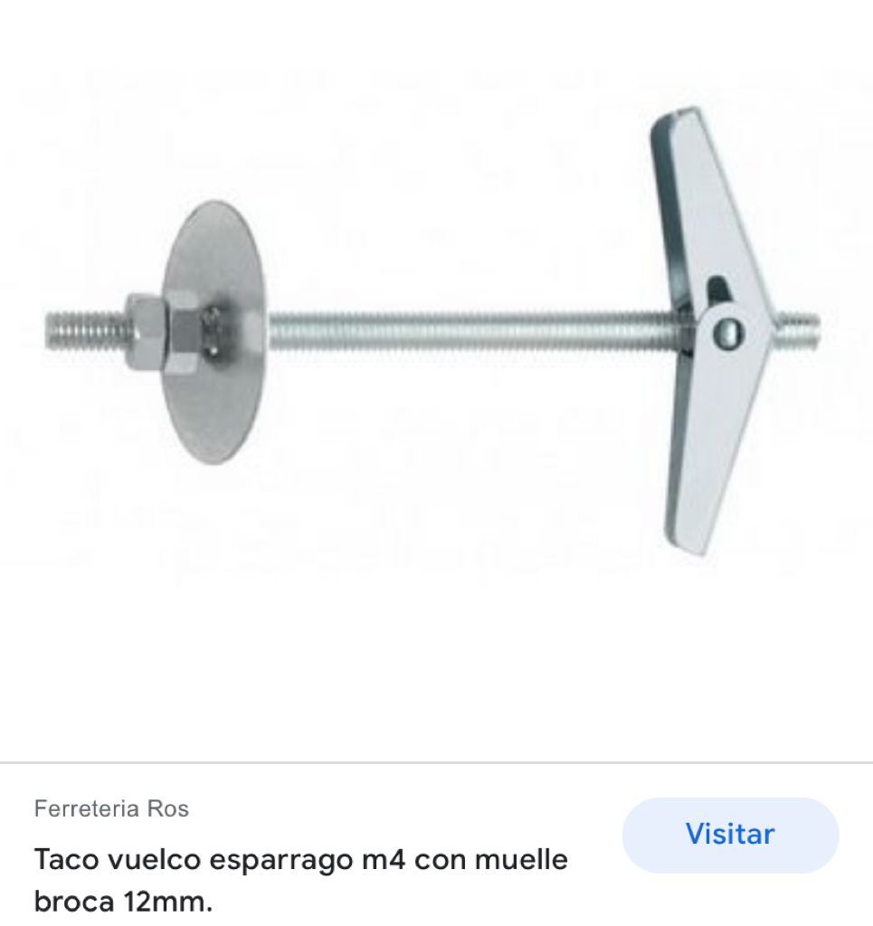 Taco vuelco con esparrago M4 ( paraguas)