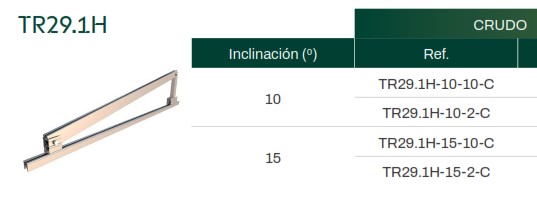 TRIANGULO INCLINADO 10º SUR HORIZ. TR29.1H-10-10-C SUNFER