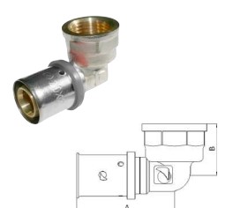 CODO POLIETILENO RETICULADO (PEX) 90º 20mm 1/2" R/H 