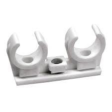 ABRAZADERA DOBLE NYLON 25mm M6 BLANCA