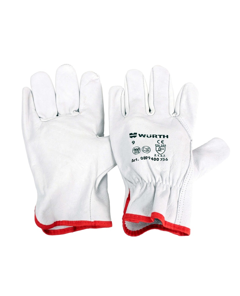 GUANTES SOLDADOR PIEL T10(PIEL FLOR VACUNO T10,paquete 24 unidades)