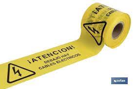 METRO CINTA SEÑALIZACION CANALIZACIÓN RIESGO ELECTRICO