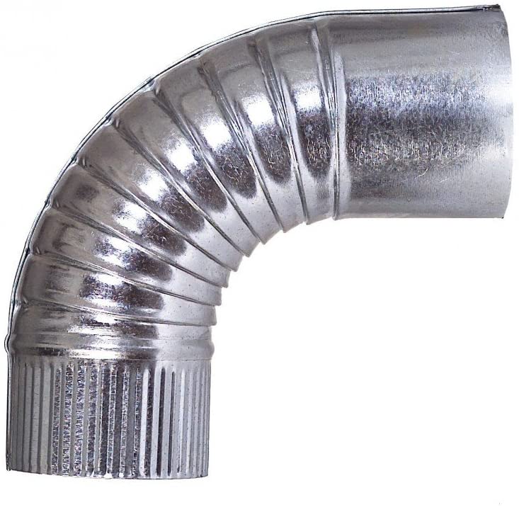CODO  CHAPA GALVANIZADA 90º 125MM M-M
