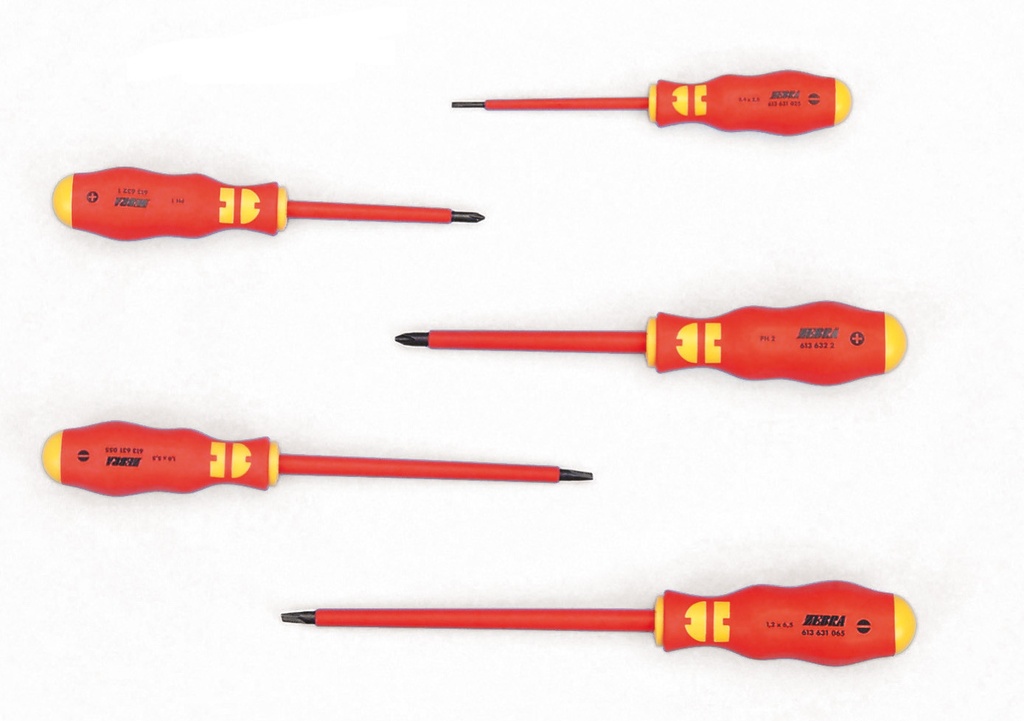 CONJUNTO DESTORNILLADORES AISLADO ZEBRA PLANO PH - 5UDS