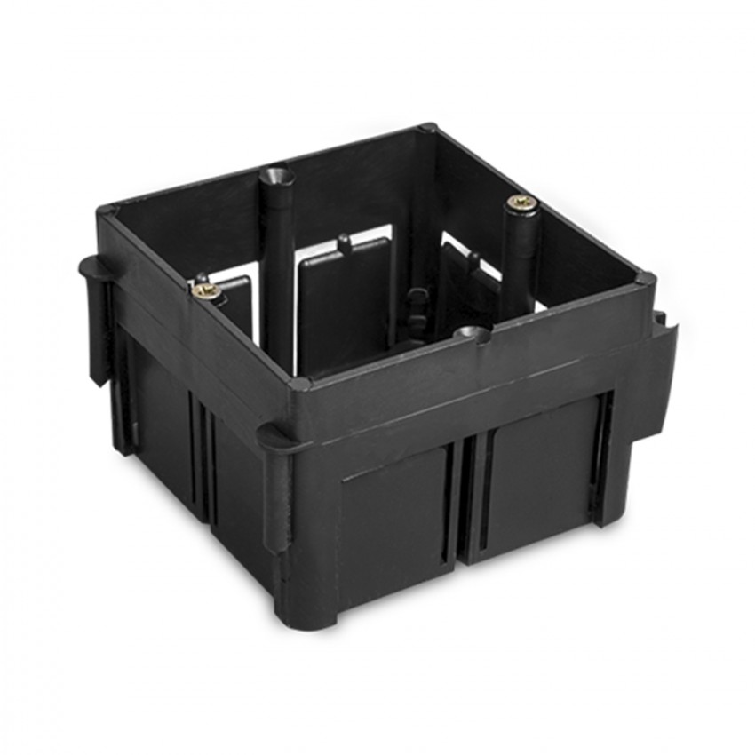 CAJA MECANISMO UNIVERSAL 80X80 NEGRA PARA INTERIOR