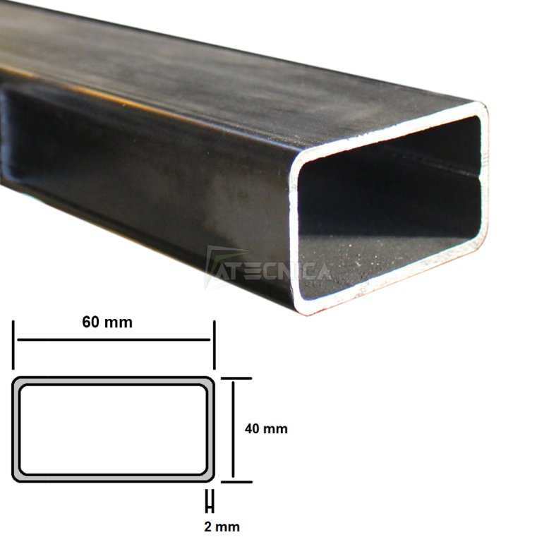 METRO BARRA PERFIL 60X40X2MM  (6 METROS)