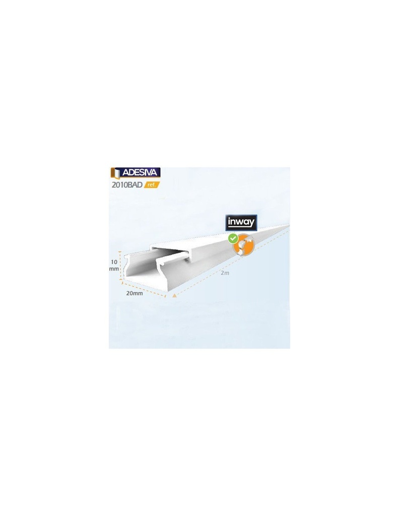 Metro Canaleta autoadhesiva 2010BAD con tapa 20x10mm JSL blanco