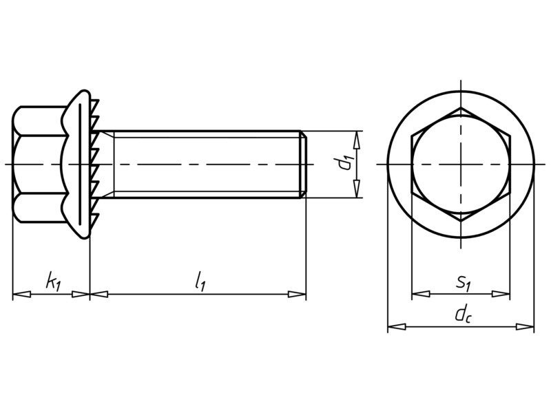 TORNILLO CABEZA HEXAGONAL CON BRIDA M8X30 (100 UNIDADES)