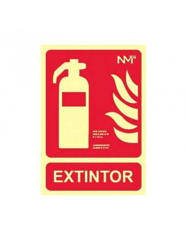 Señal luminiscente clase A extintor