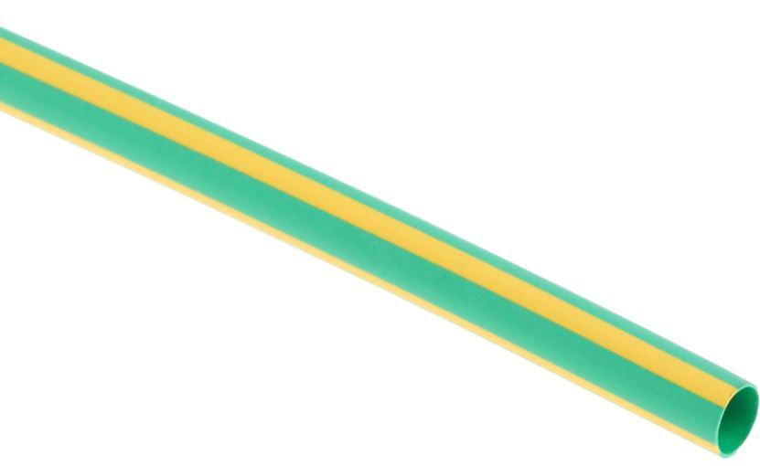 METRO TUBO TERMORRETRACTIL 25, 4MM AMARILLO-VERDE