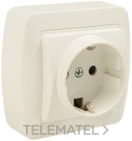 BASE ENCHUFE SUPERFICIE 2P TT LATERAL