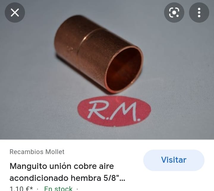 MANGUITO 3/4" H-H COBRE a/c