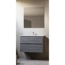 Conjunto mueble ELE 100cm en tono ZAIN, lavabo blanco y Espejo