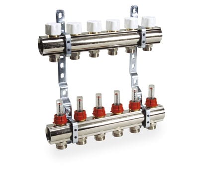 DISTRIBUIDOR COLECTOR 2 VIAS DIAM. 16 IMP/RTNO, PURGADOR AUTOM. Y SOPORTES HEATSUN