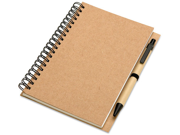 LIBRETA RECICLAJE CON BOLIGRAFO CON ESTAMPACIÓN 1 TINTA SOLO EN LIBRETA