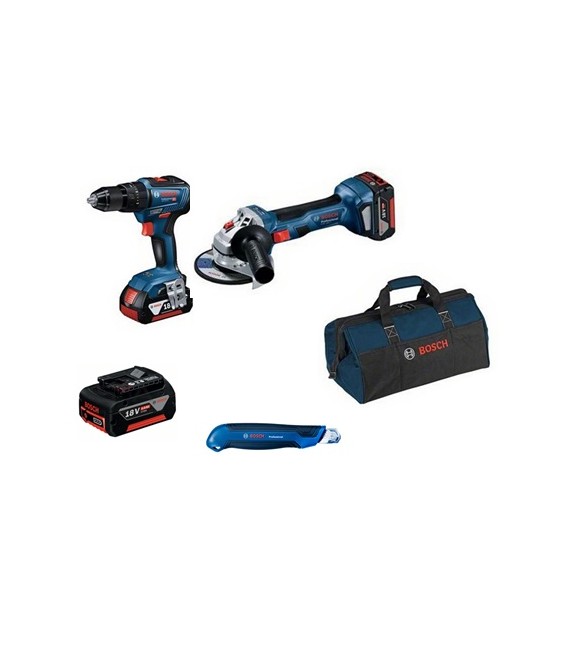 CONJUNTO GSB 18-55 + GWS 18V-7 ATORNILLADOR Y RADIAL P Y CARGAdores