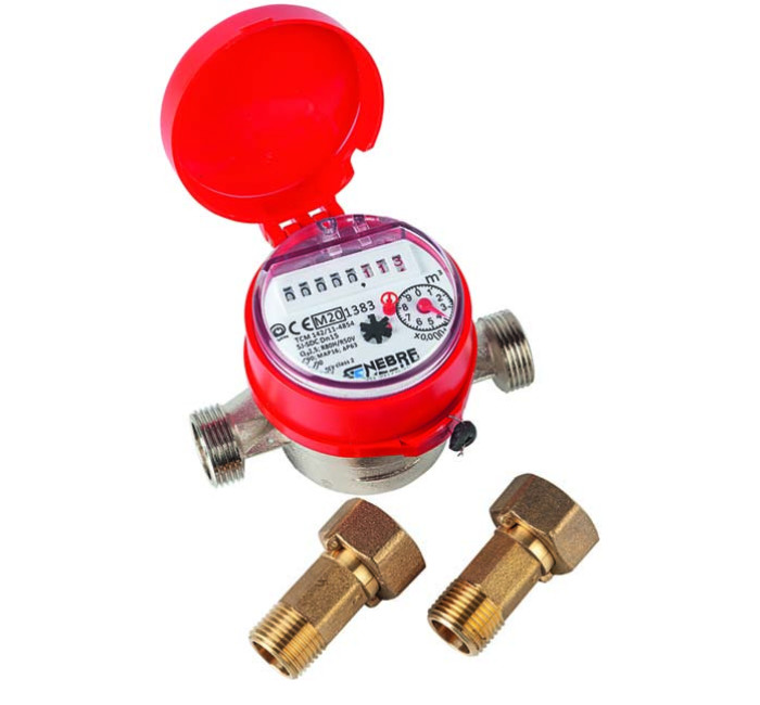 CONTADOR AGUA CALIENTE DN20 3/4 C/RACORES