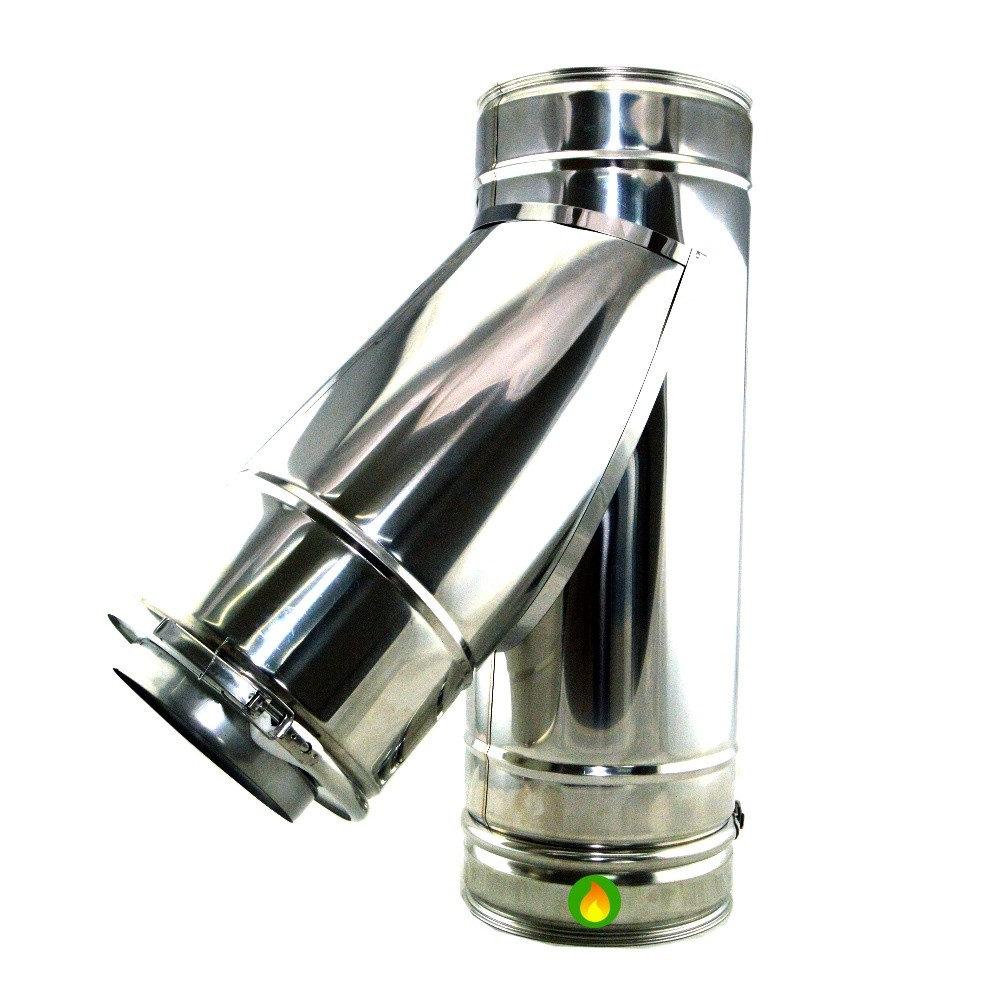 TE CHIMENEA 45º D/PARED 200 mm PRACTIC