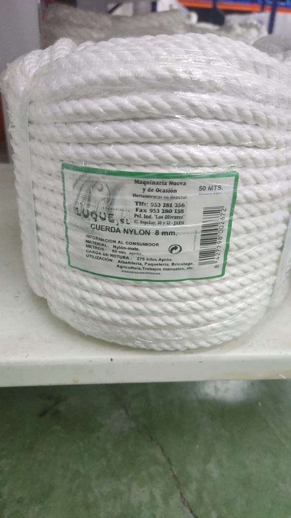METRO CUERDA NYLON 8 (EN ROLLO DE 50 METROS)