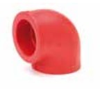 [CTU1338] CODO PPR 90º D90 (Italsan) Termosoldable NIRON RED