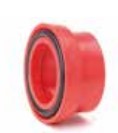 [CTU1343] PORTABRIDAS PPR D90 (Italsan) CON JUNTA PLANA Termosoldable NIRON RED