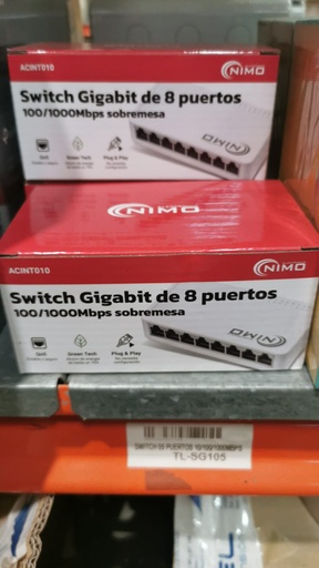 [GOR0017] Switch Gigabit 100/1000Mb de 8 puertos RJ45 Plug and Play
