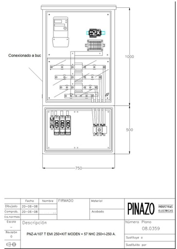 [ECU0253] ARMARIO CMP 250A C/SECCI. MEDIDA INDIRECTA Y KIT MODEM