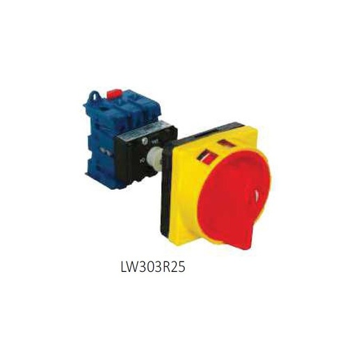 [EPR0555] INT. SECCIONADOR PARO DE EMERGENCIA 4P 40 A MONTAJE FONDO DE ARMARIO AC 21A 11KW AC3 CON MANDO EN PUERTA