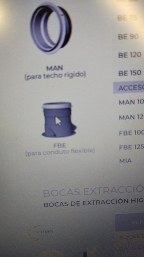 [VCD0255] FIJACION TECHO BOCA BE 125 a CONDUCTO 100