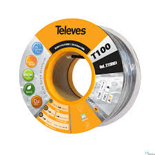 [ECA0550] METRO CABLE COAXIAL PE T100 + FCA/A NEGRO (Rollo 100mts)