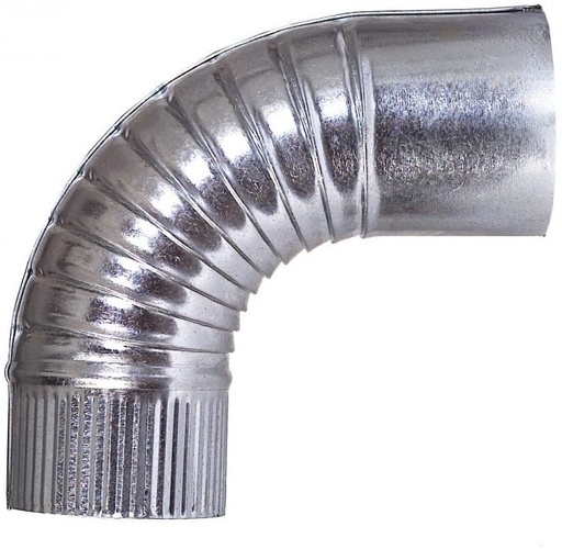 [VCD0009] CODO  CHAPA GALVANIZADA 90º 125MM M-M