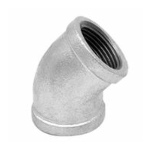 [CTU0442] CODO GALVANIZADO 45º 1/2" h-h