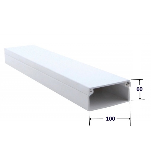 [ECN0122] METRO CANALETA 100x60MM BLANCA PVC (2 metros)