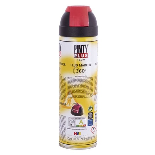 [CHE0015] Marcador horizontal fluorescente rojo 500ml SPRAY