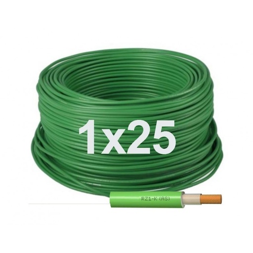 [ECA0145] METRO CABLE  1X25mm LIBRE HALOGENOS RZ1-K 0.6/1KV