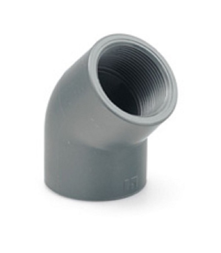 [CTU0572] CODO PPR 45º 90mm H-H (ABN-GRIS)