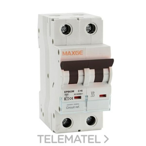 [EPR0402] INT. MAGNETOTERMICO CC 2x25A 500V DC CURVA C 10kA MAGXE