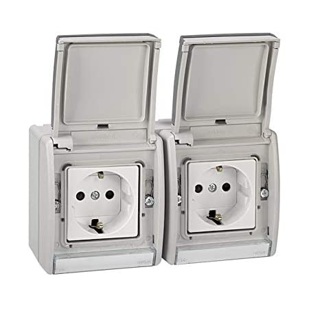 [EAC0374] BASE ENCHUFE BIPOLAR CON T.T. LATERAL GRIS 10/16A 250V EMB. RAPIDO